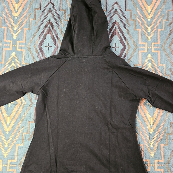Floral Lined Black Hoodie for Women - Picture 4 of 6